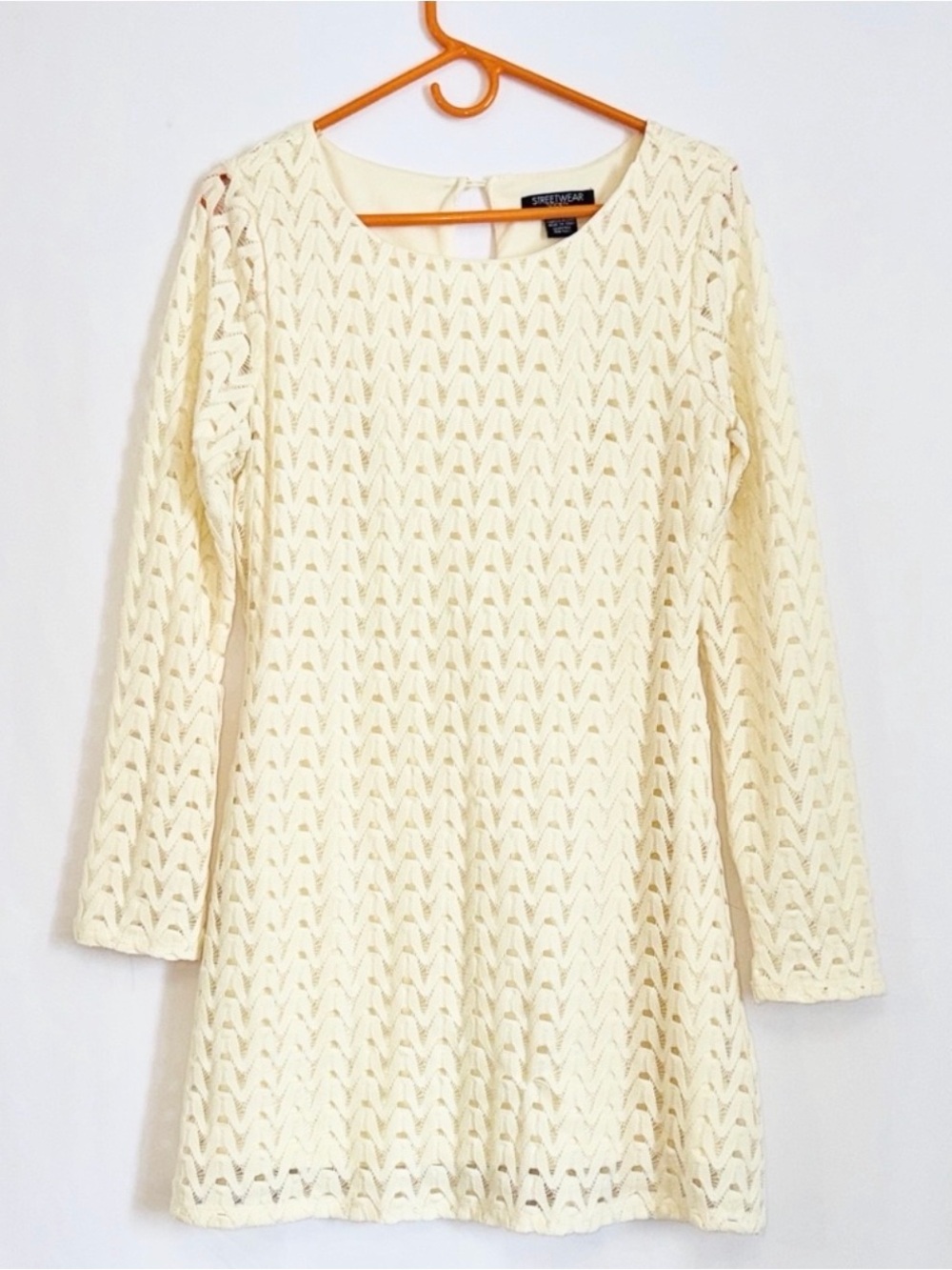 Streetwear Society Cream Long Sleeve Garden Wedding Guest Ready Party Dress 👗
